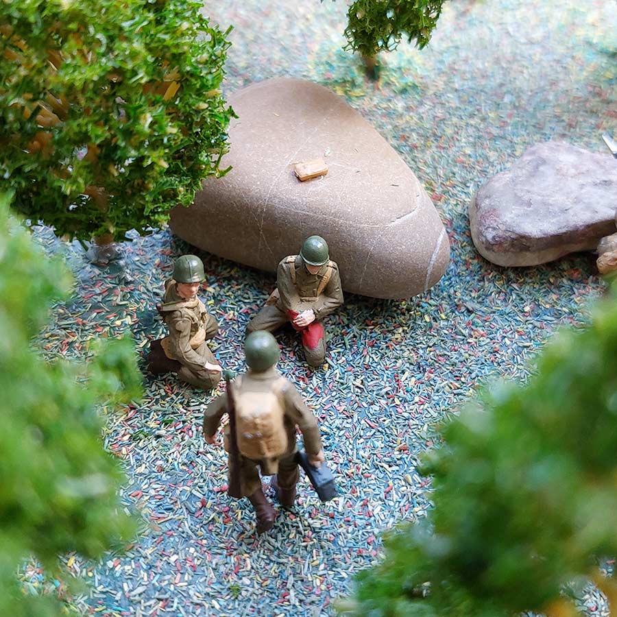 Détail : Soins à un blessé